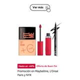 Promoción en Maybelline, L'Oreal Paris y NYX